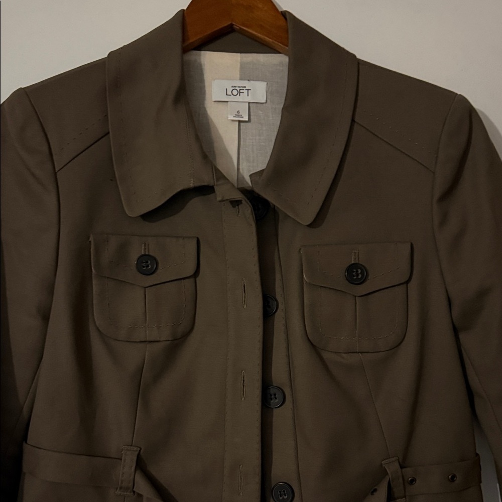 Ann Taylor LOFT Women's Dark Tan Short Trench Coat